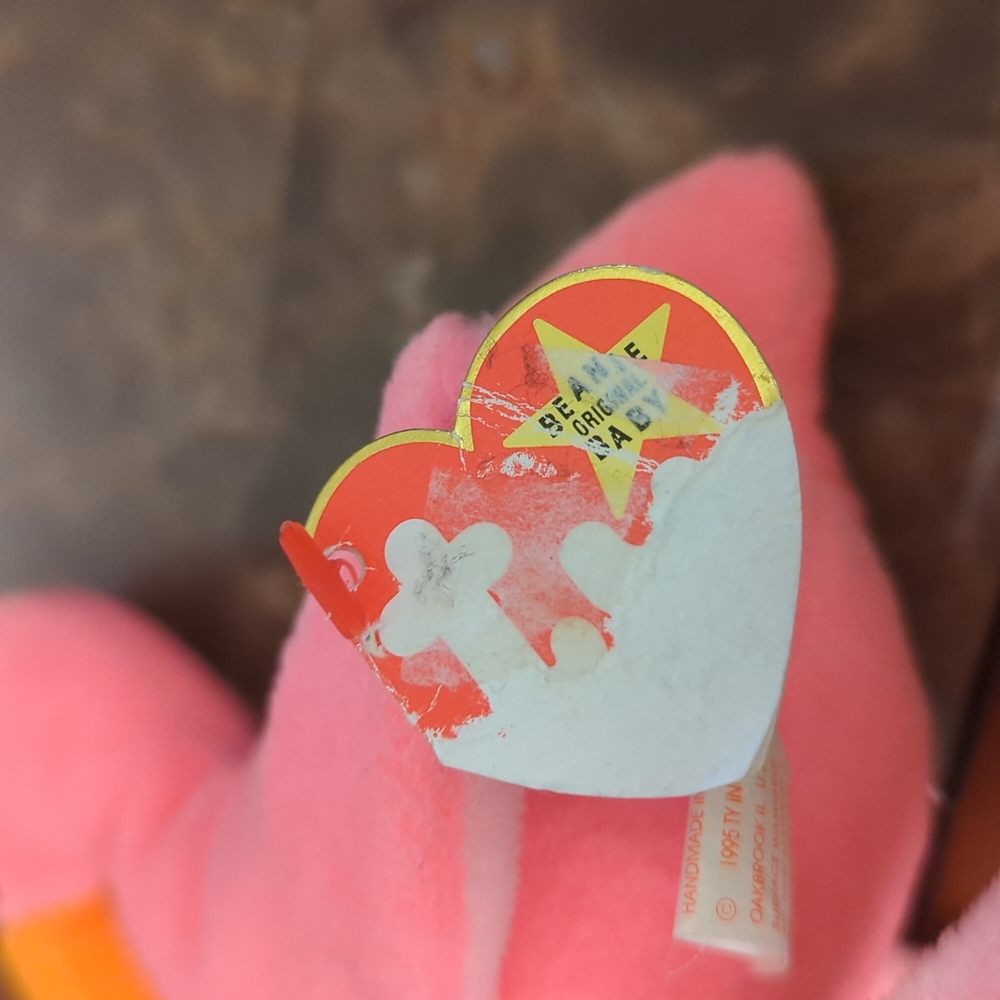 Retired Tag Errors PVC Pellet Pinky Beanie Baby 4072 Flamingo 🦩 - Picture 4 of 8